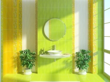 Zelena z rumeno kopalnico